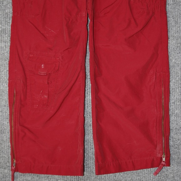 Gap Cargo Pants Mens M Red Utility Gorpcore Techwear Wide Leg Zipper Hem - Picture 2 of 9